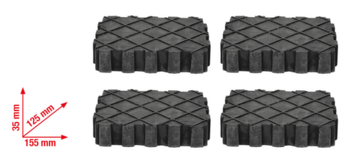 Universele rubberen pad set voor hefplatform