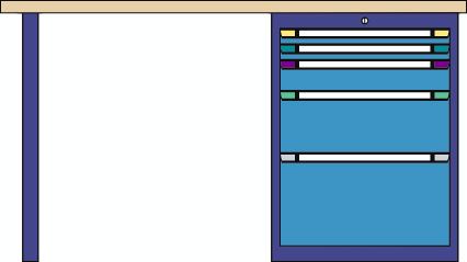 Thurmetall Werkbank, 5 laden