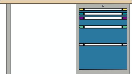 Thurmetall Werkbank, 5 laden