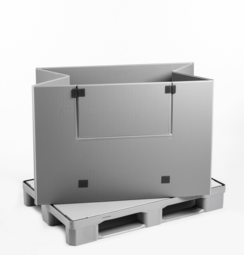 Walther Faltsysteme Palletvouwkrat extra licht, belasting 500 kg, 3 sleden, lengte x breedte 1200 x 800 mm