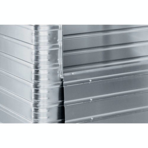 ZARGES Bakwagen W 171 van aluminium, laadvlak 1250 x 700 mm, inhoud 1050 l