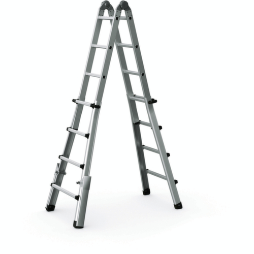 ZARGES Multifunctionele telescoopladder Variotec V, 4 x 4 sporten met antislipprofiel
