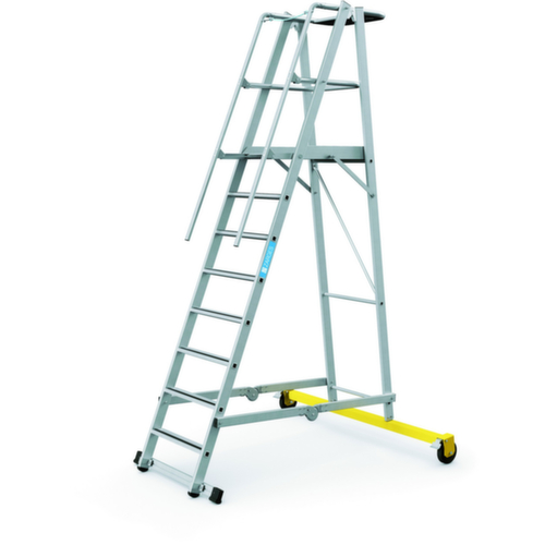 ZARGES Platformladder ZAP Safemaster Plus S verrijdbaar en in-/uitklapbaar met traverse