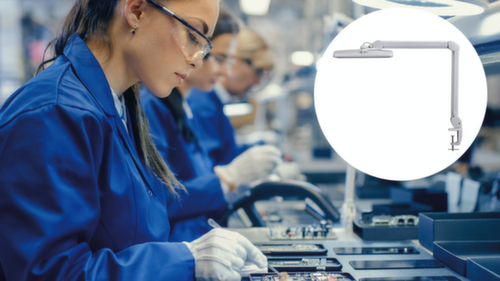 MAUL compacte LED-werkpleklamp MAULintro dimbaar, licht koudwit (daglichtwit), wit