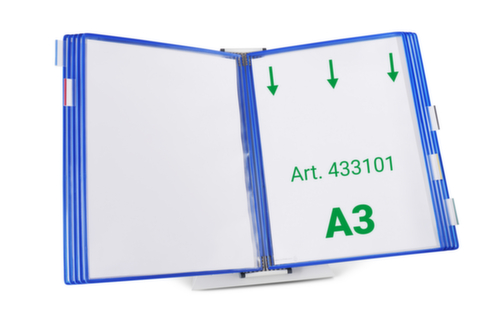 tarifold Tafelsysteem voor displaypanelen, met 10 zichtpanelen in DIN A3