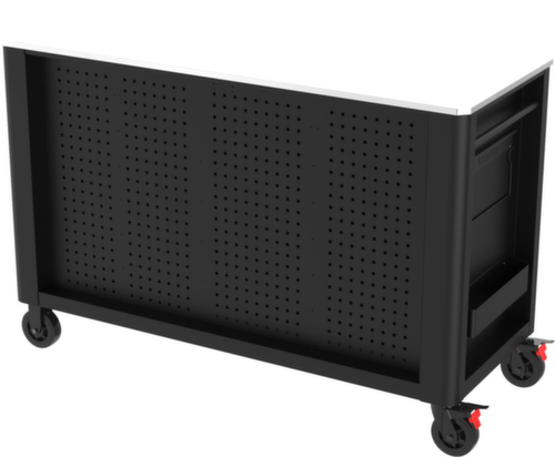 PERFORMANCEplus P45 BLACK/ROT Werkplaatswagen met 14 laden