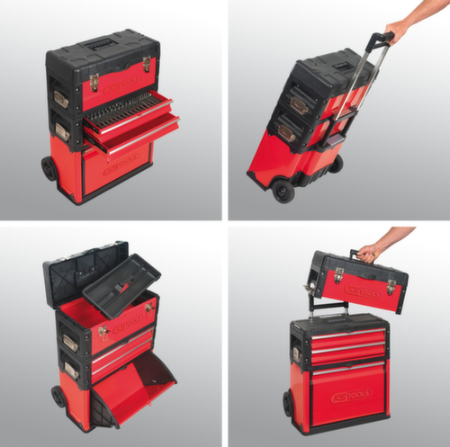 Verrijdbare gereedschapskist van kunststof-staal