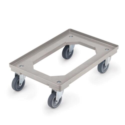 Transportwagen voor euronorm-bak met open hoekframe, draagvermogen 300 kg, polypropyleen banden