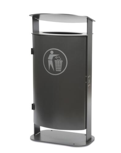 Afvalbak met schuine overkapping