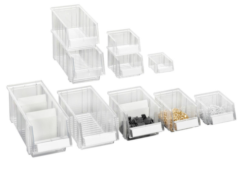 Treston Transparante zichtbak met grote grijpopening, transparant, diepte 400 mm