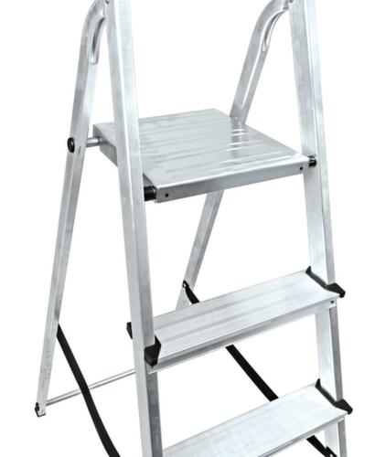 Aluminium trapladder met bak, 6 sporten met antislipprofiel