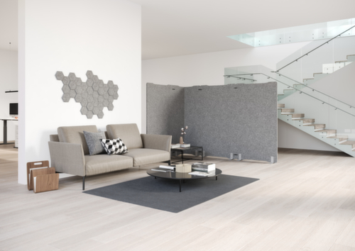 randloze akoestische scheidingswand opstelhoek verstelbaar, hoogte x breedte 1800 x 1000 mm, wand grijs gemêleerd