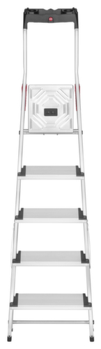 Hailo Enkelzijdige trapladder ComfortLine L80 met XXL-treden, 5 extra diepe geribbelde treden