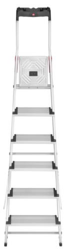 Hailo Enkelzijdige trapladder ComfortLine L80 met XXL-treden, 6 extra diepe geribbelde treden