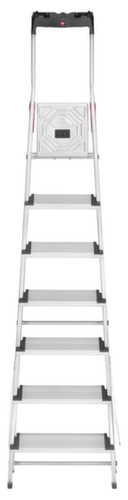 Hailo Enkelzijdige trapladder ComfortLine L80 met XXL-treden, 7 extra diepe geribbelde treden