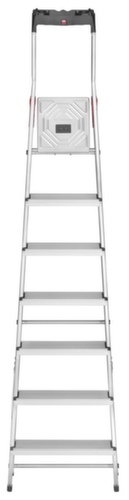 Hailo eenzijdige trapladder StandardLine L60 met bak, 7 trede(n) met traanplaatprofiel