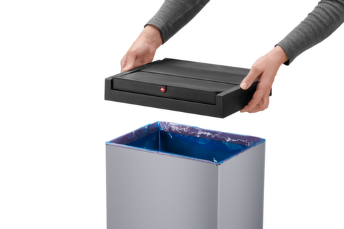 Hailo Afvalbak Big-Box Swing XL met zelfsluitend tuimeldeksel, 52 l, zilverkleurig