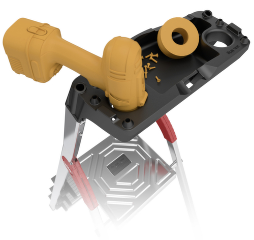 Hailo eenzijdige trapladder StandardLine L60 met bak, 3 trede(n) met traanplaatprofiel