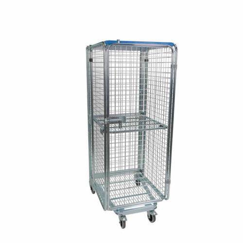 Nestbare veiligheidsrolcontainer nestainer® met kunststof dak, draagvermogen 500 kg, lengte x breedte 820 x 725 mm