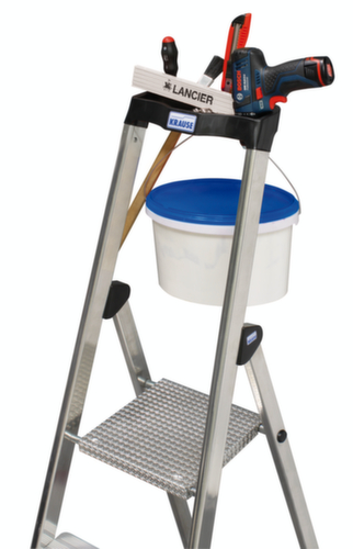 Krause trapladder MONTO® Solido® met bordes met gerstekorrelprofiel, 7 treden met profiel