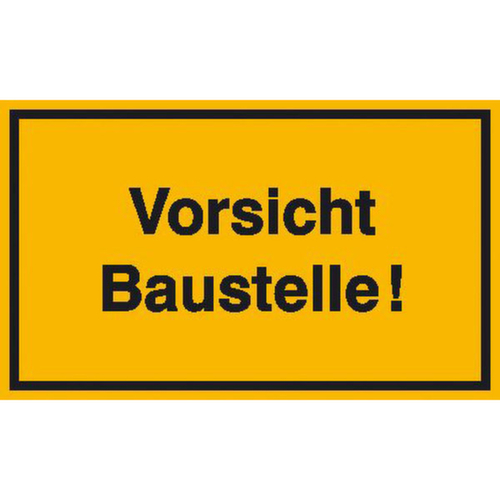aanwijzingsbord SafetyMarking® voor bouwplaatsen, "Pas op! Bouwplaats"