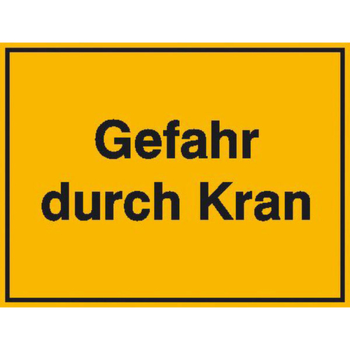 aanwijzingsbord SafetyMarking® voor bouwplaatsen, "Gevaar door kraan!"