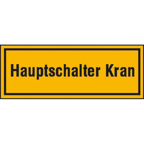 aanwijzingsbord SafetyMarking® voor bouwplaatsen, "Hoofdschakelaar kraan"
