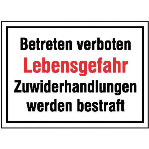 aanwijzingsbord SafetyMarking®, "Betreden verboden levensgevaar overtredingen"