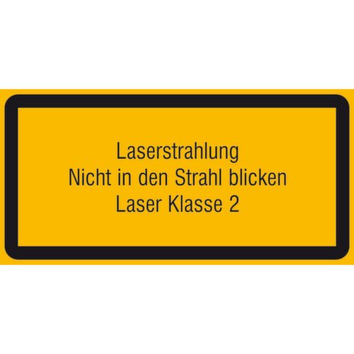 extra waarschuwingsbord SafetyMarking® Laserstraling Niet in de straal kijken Laserklasse 2