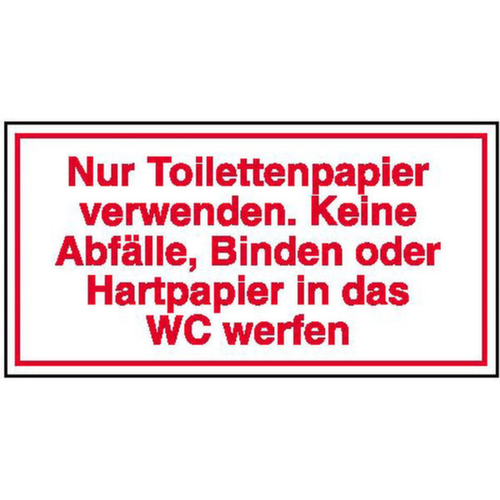 aanwijzingsbord SafetyMarking®, "Alleen toiletpapier gebruiken. Geen afval"