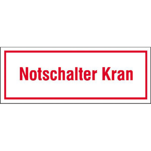 aanwijzingsbord SafetyMarking® voor bouwplaatsen, "Noodschakelaar kraan"