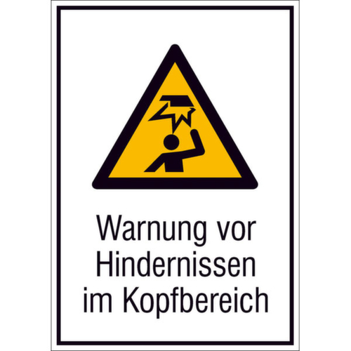 combi-waarschuwingsbord SafetyMarking® ‘Waarschuwing voor obstakels op hoofdhoogte’