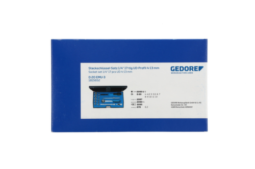GEDORE D 20 EMU-3 Dopsleutelset 1/4" 17-delig UD profiel 4-13 mm