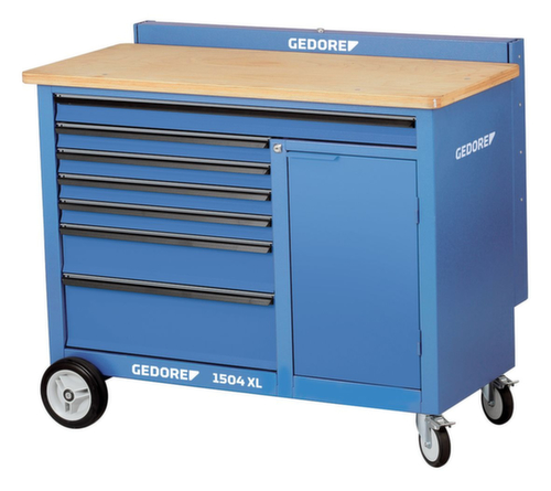 GEDORE 1504 XL Roller werkbank 1,25 m breed met 7 laden