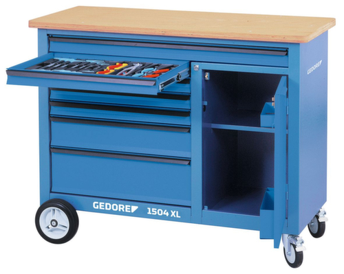 GEDORE 1504 XL Roller werkbank 1,25 m breed met 7 laden