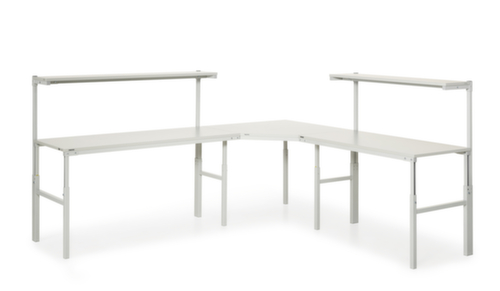 Treston Koppelelement voor bureau voor montagetafel met legbord, breedte x diepte 1100 x 700 mm, plaat RAL7035 lichtgrijs