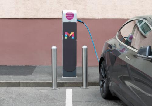 Moravia Afzetpaal van roestvrij staal CITY voor laadzuil, hoogte 800 mm, voor vastschroeven aan bodemplaat