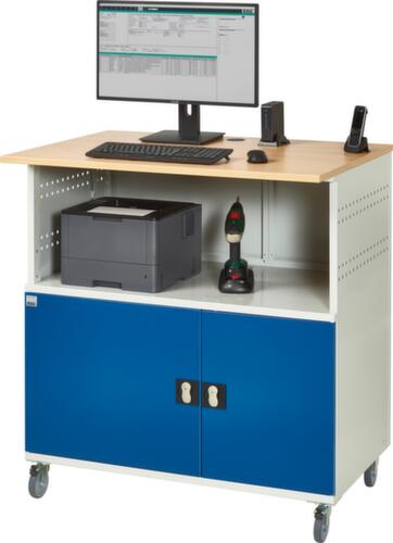 RAU Mobiele PC-kast 1023, RAL7035 lichtgrijs/RAL5010 gentiaanblauw
