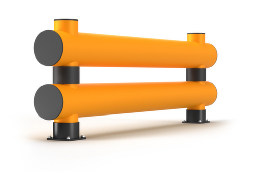 a.m.p.e.r.e. Aanrijdbeveiligingsbarrière Rack Mammut®, dubbele plank, lengte 10000 mm