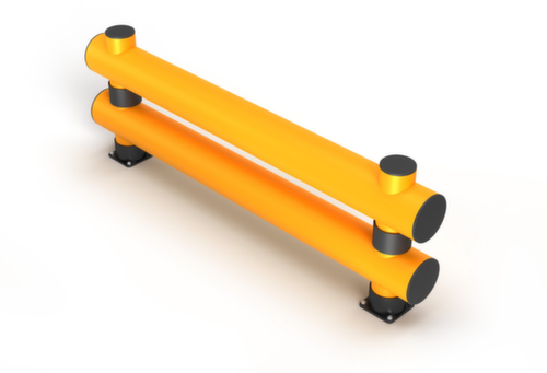 a.m.p.e.r.e. Aanrijdbeveiligingsbarrière Rack Mammut®, dubbele plank, lengte 10000 mm