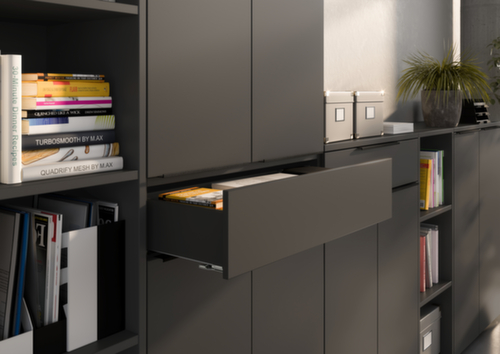 Dossierkast GW-MAILAND 4372, 4 ordnerhoogten, grafiet/grafiet