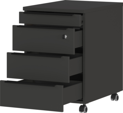 Verrijdbaar ladeblok GW-MAILAND 4376, 3 lade(n), grafiet/grafiet