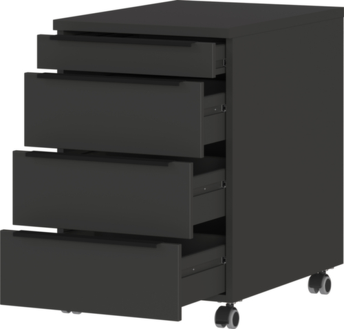 Verrijdbaar ladeblok GW-MAILAND 4377, 3 lade(n), grafiet/grafiet