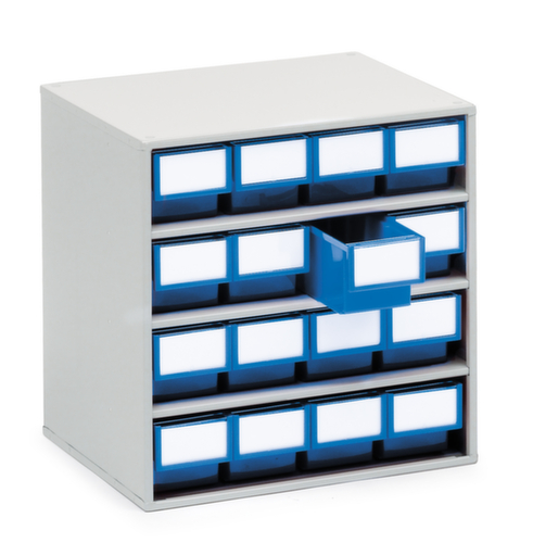 Treston Klein magazijn, 16 lade(n), RAL7035 lichtgrijs/blauw