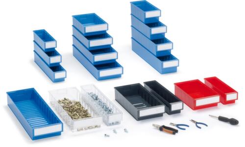 Treston Transparante assortimentsdoos met grote verzonken greep, transparant, diepte 300 mm