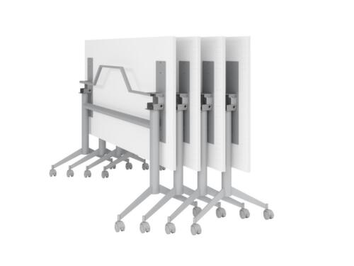 Verrijdbare klaptafel, hoogte x breedte x diepte 750 x 1600 x 800 mm, plaat knoesteiken