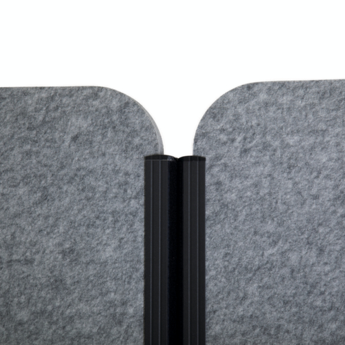 MAUL Bord voor scheidingswand MAULcocoon, hoogte x breedte 1820 x 1000 mm, wand donkergrijs