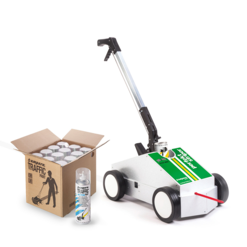 a.m.p.e.r.e. Vloermarkeringsset TRAFFIC EXTRA PAINT® met 12 verfbussen, wit