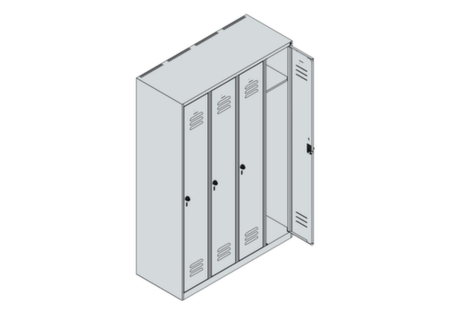 C+P locker Classic Plus met 4 vakken, vakbreedte 300 mm
