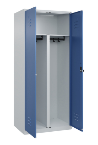 C+P Locker met zitbank Classic Plus voor scheiding van kleding, vakbreedte 400 mm